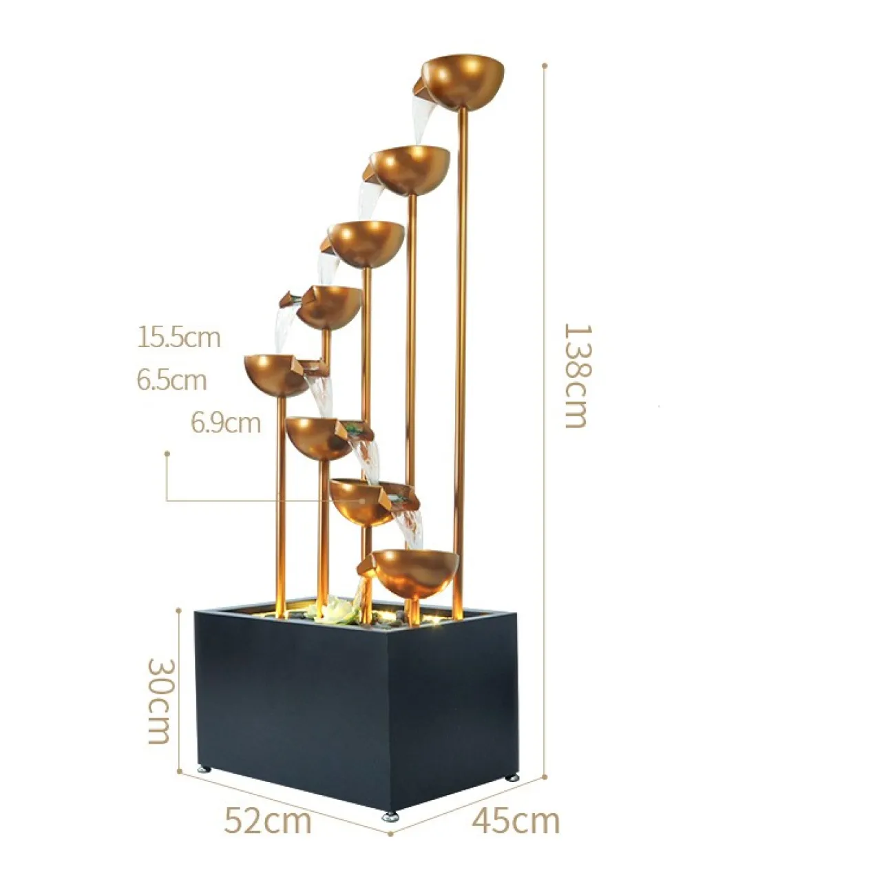 Светящийся дизайнерский фонтан для дома в минималистическом стиле LaLume MB20862-23 Светящийся дизайнерский фонтан для дома в минималистическом стиле LaLume MB20862-23