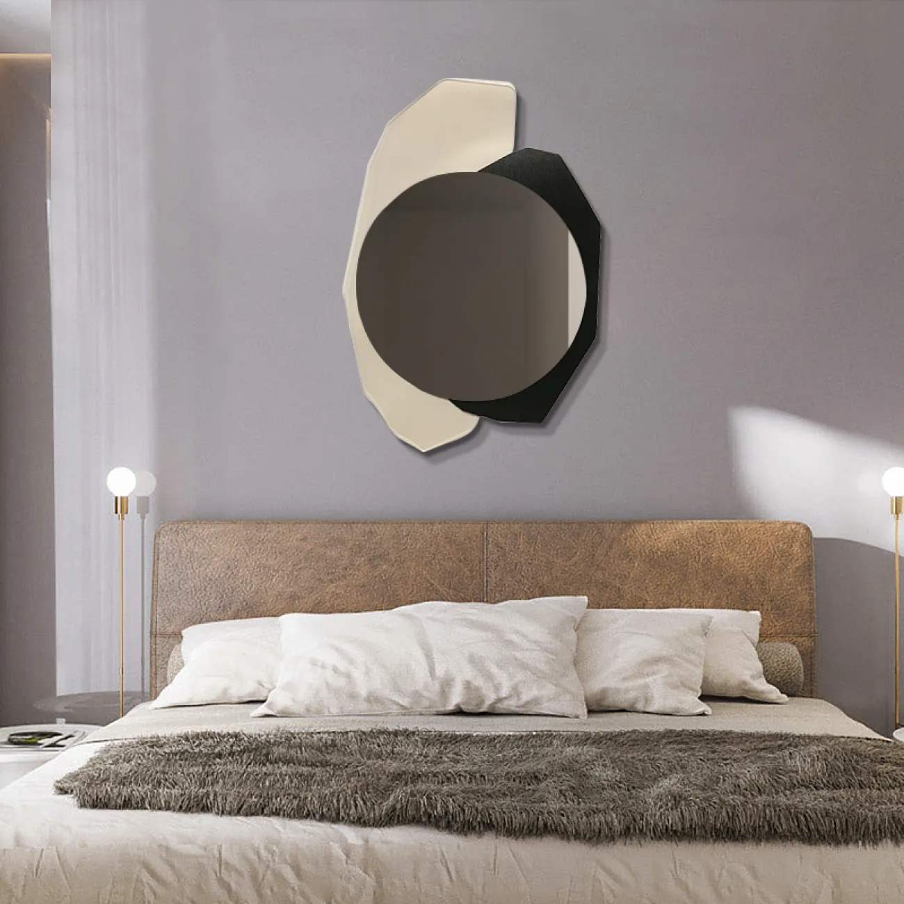 Креативное декоративное настенное зеркало для гостиной LaLume DK20868-23 Креативное декоративное настенное зеркало для гостиной LaLume DK20868-23