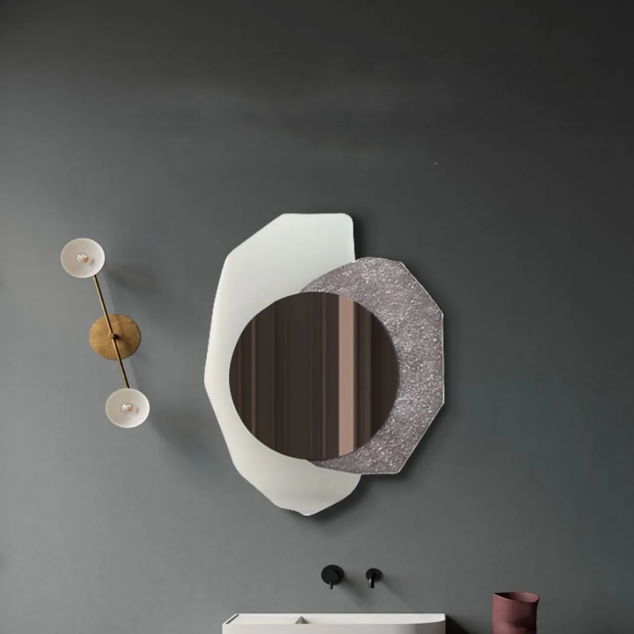 Креативное декоративное настенное зеркало для гостиной LaLume DK20868-23 Креативное декоративное настенное зеркало для гостиной LaLume DK20868-23