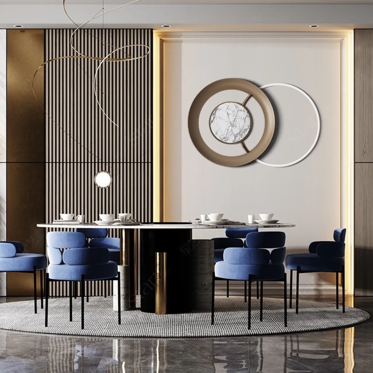 Дизайнерский настенный декор для гостиной LaLume DK20880-23