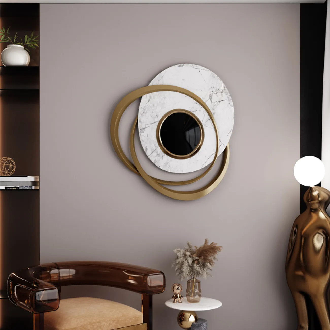 Оригинальное настенное зеркало для гостиной LaLume DK20885-23 Оригинальное настенное зеркало для гостиной LaLume DK20885-23