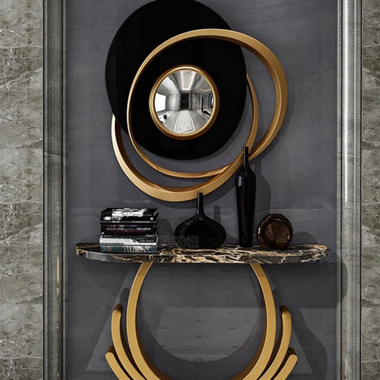 Оригинальное настенное зеркало для гостиной LaLume DK20885-23 Оригинальное настенное зеркало для гостиной LaLume DK20885-23