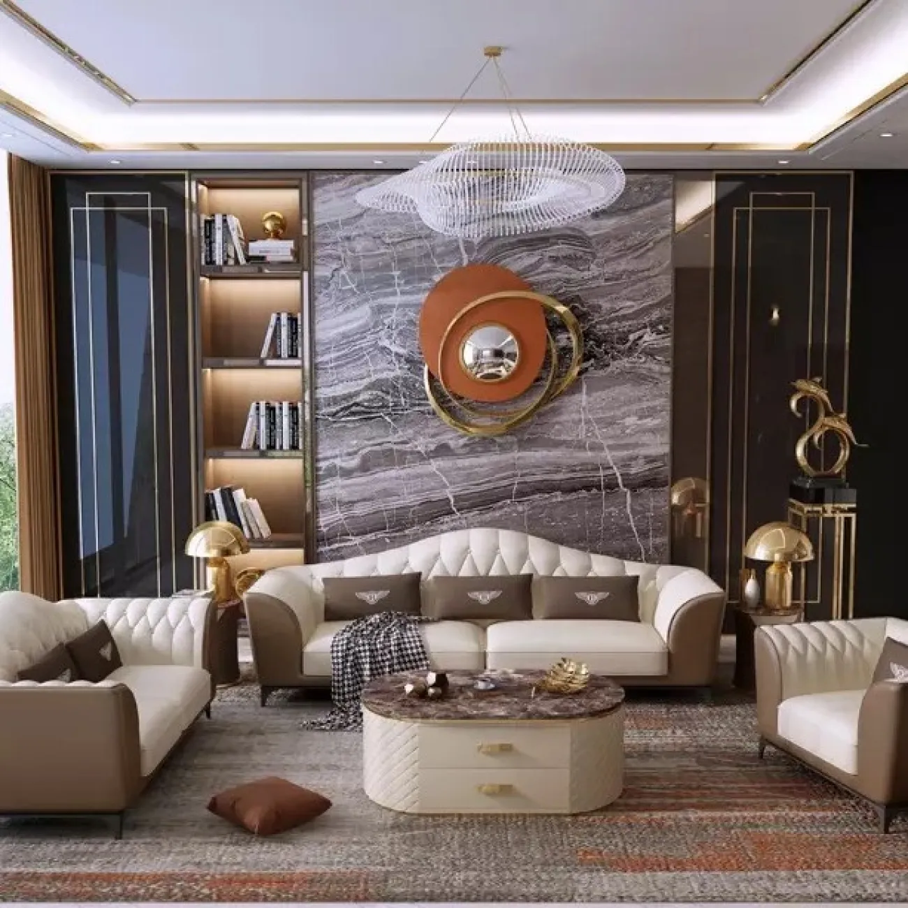 Оригинальное настенное зеркало для гостиной LaLume DK20885-23 Оригинальное настенное зеркало для гостиной LaLume DK20885-23