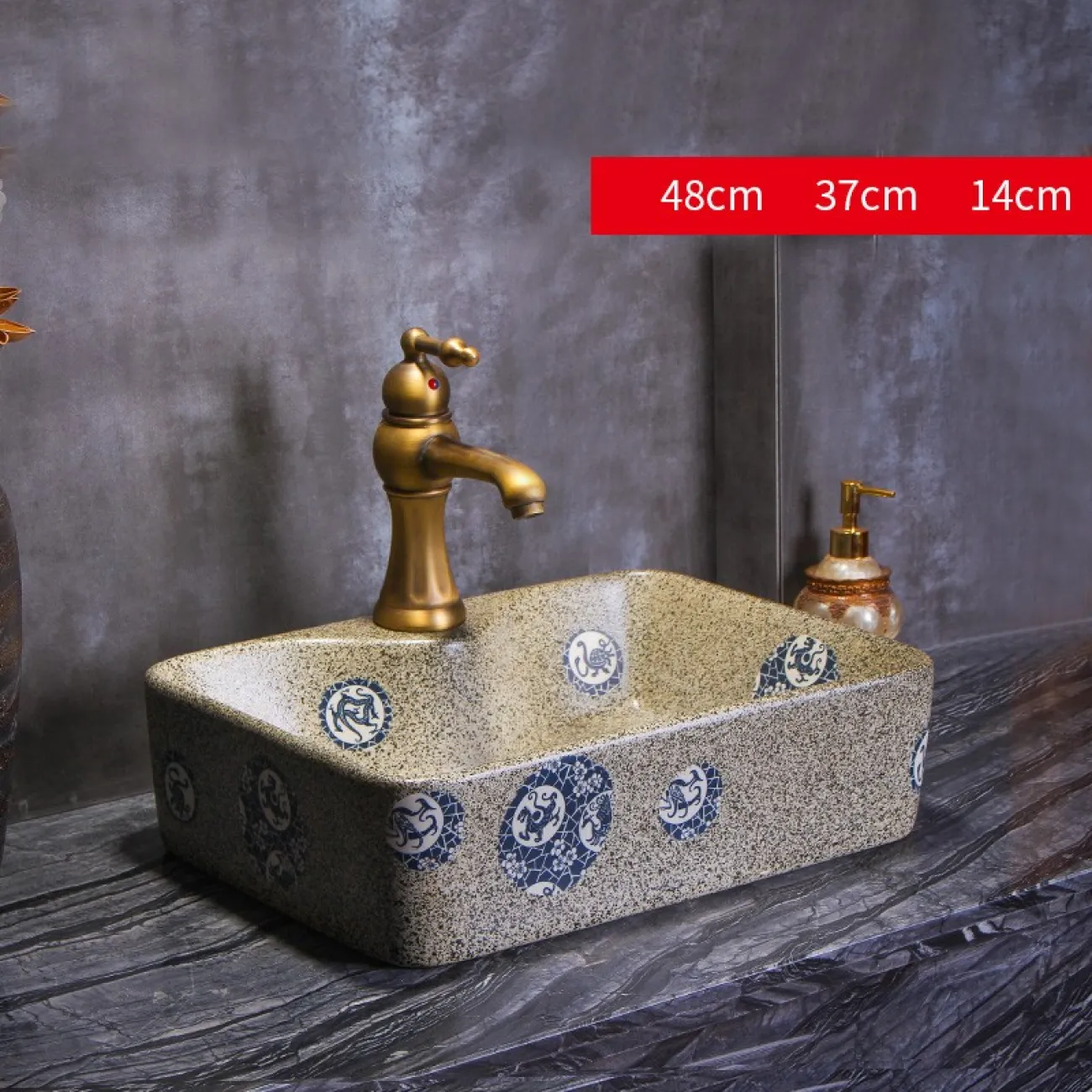 Керамический креативный умывальник для ванной комнаты LaLume MB20741-23 Керамический креативный умывальник для ванной комнаты LaLume MB20741-23