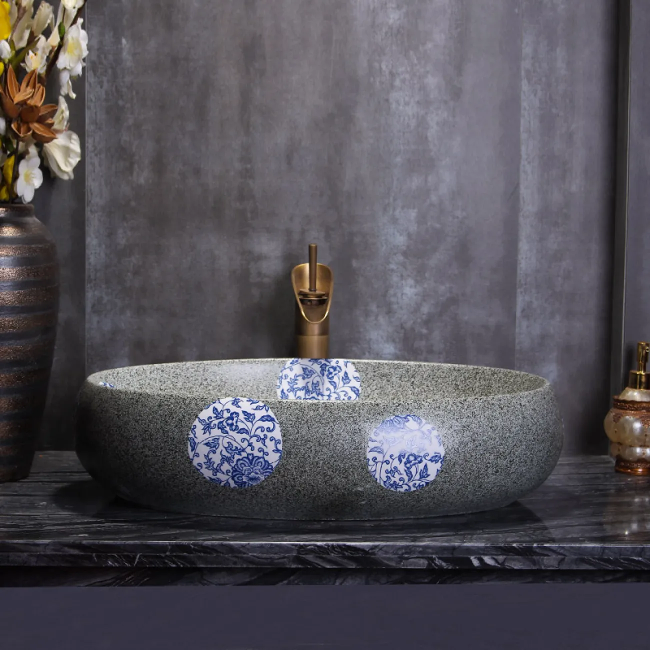 Керамический креативный умывальник для ванной комнаты LaLume MB20741-23 Керамический креативный умывальник для ванной комнаты LaLume MB20741-23