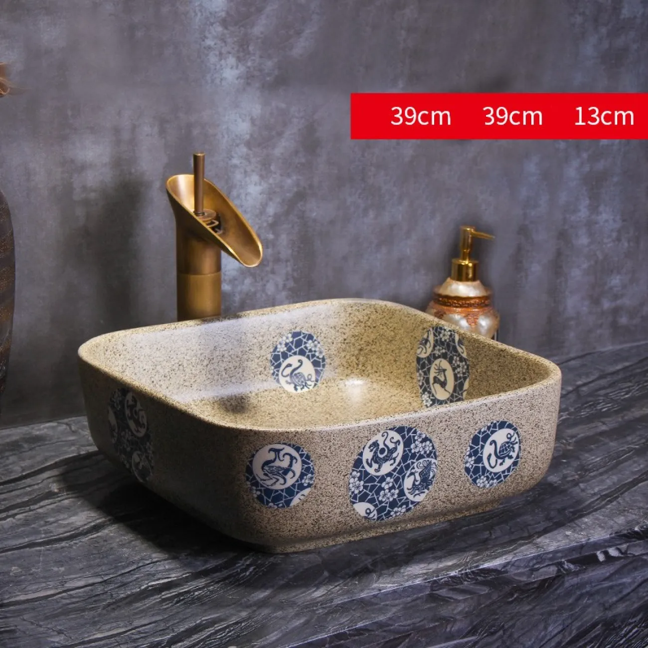 Керамический креативный умывальник для ванной комнаты LaLume MB20741-23 Керамический креативный умывальник для ванной комнаты LaLume MB20741-23