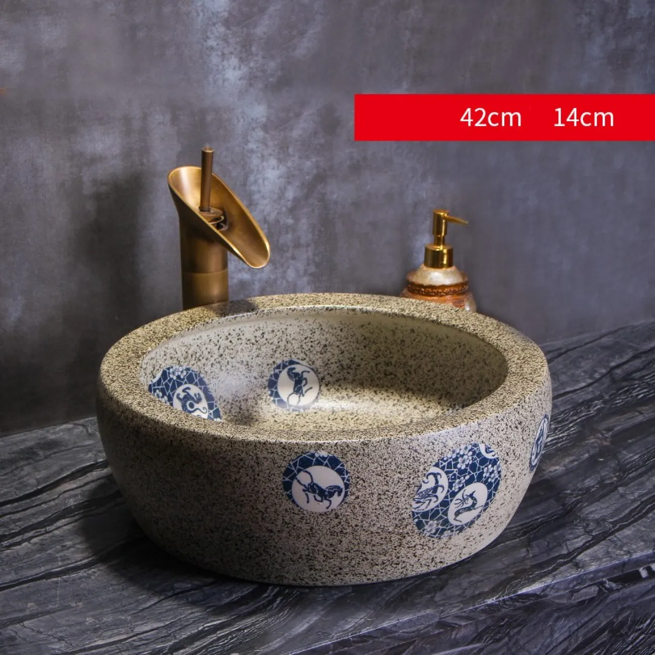 Керамический креативный умывальник для ванной комнаты LaLume MB20741-23 Керамический креативный умывальник для ванной комнаты LaLume MB20741-23