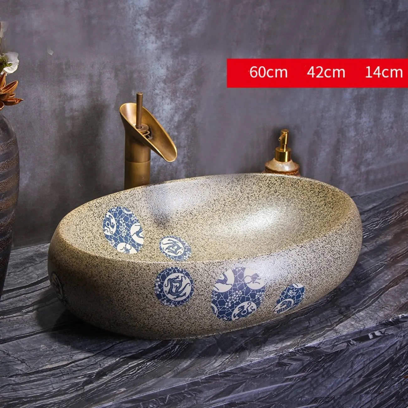 Керамический креативный умывальник для ванной комнаты LaLume MB20741-23 Керамический креативный умывальник для ванной комнаты LaLume MB20741-23