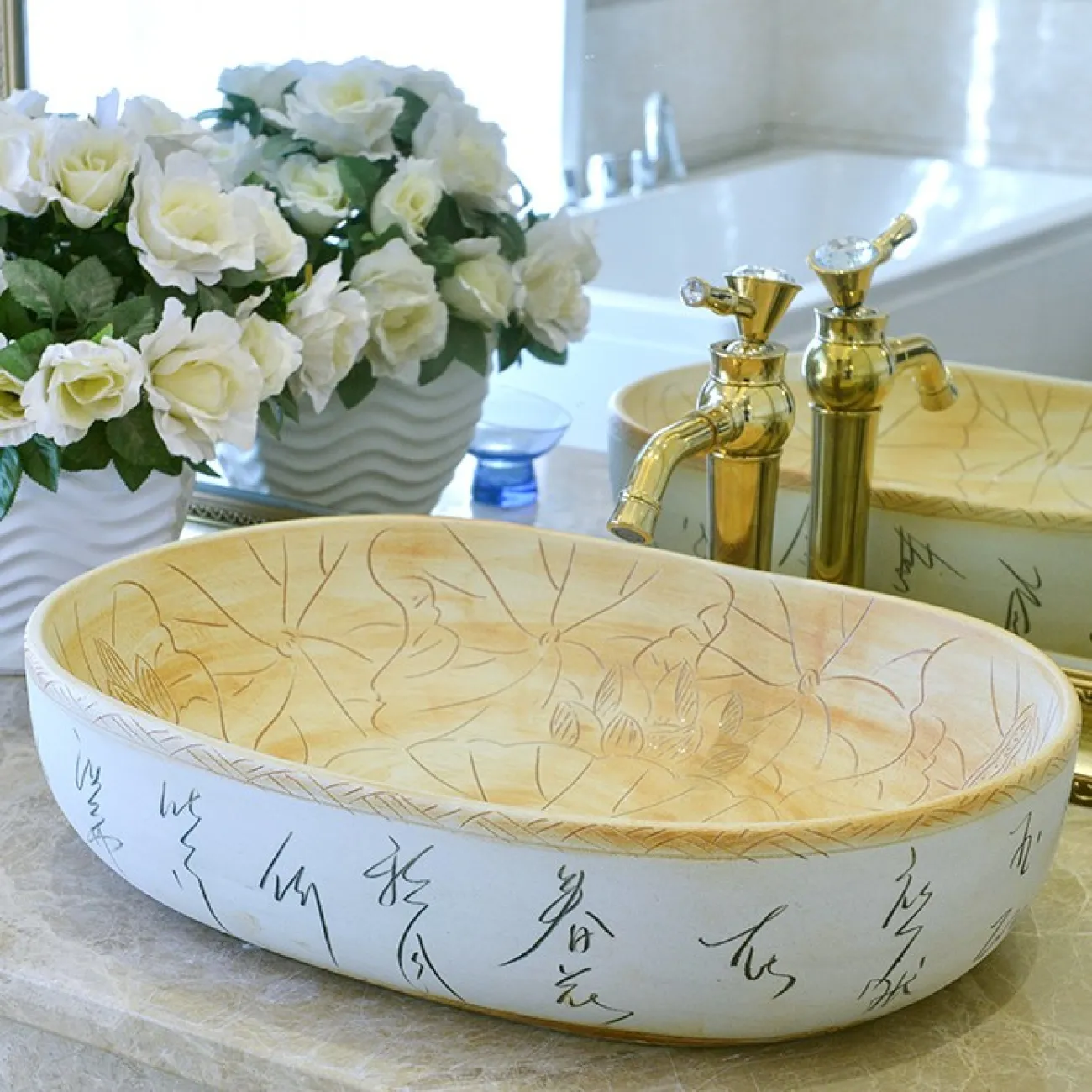 Керамический белый умывальник для ванной комнаты LaLume MB20742-23