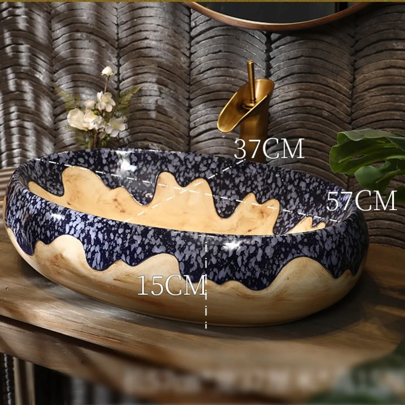 Керамический овальный умывальник для ванной комнаты LaLume MB20745-23