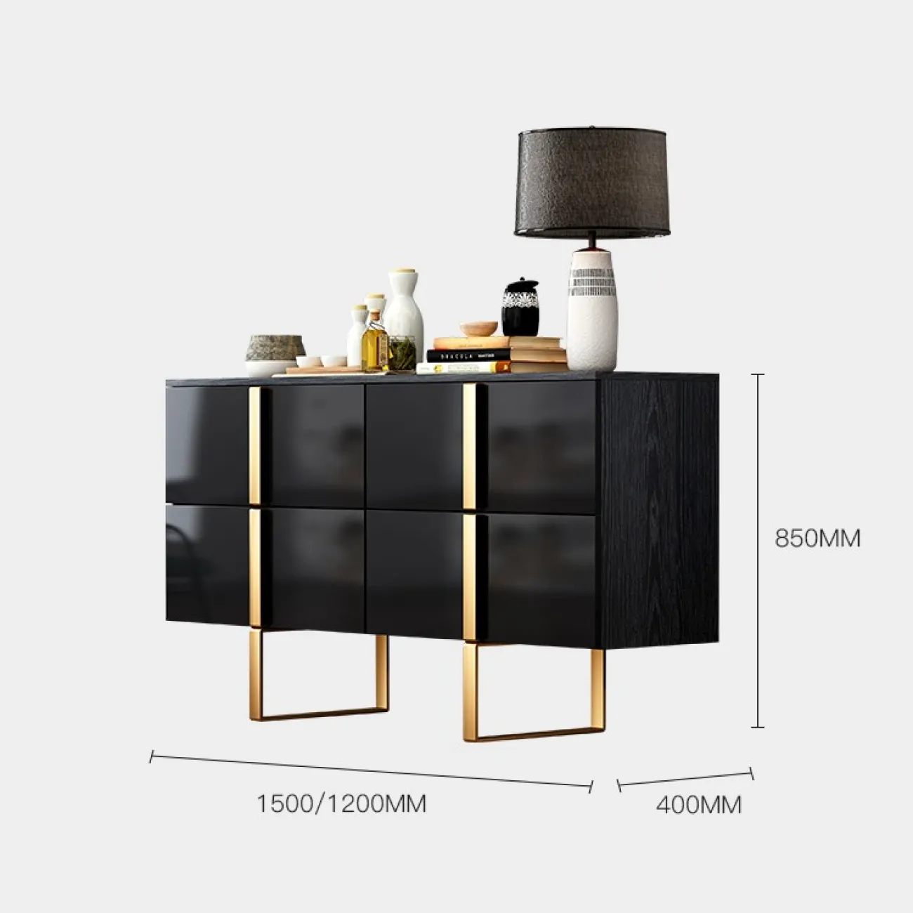 Роскошный чёрный комод для гостиной LaLume MB20749-23 Роскошный чёрный комод для гостиной LaLume MB20749-23