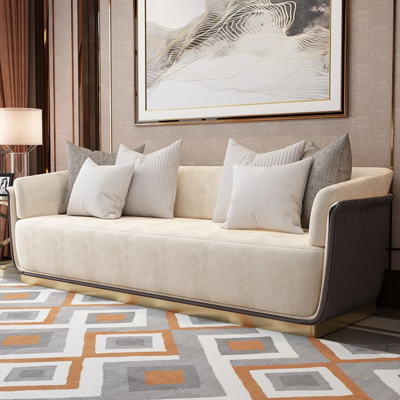 Минималистский кожаный диван для гостиной LaLume MB20757-23