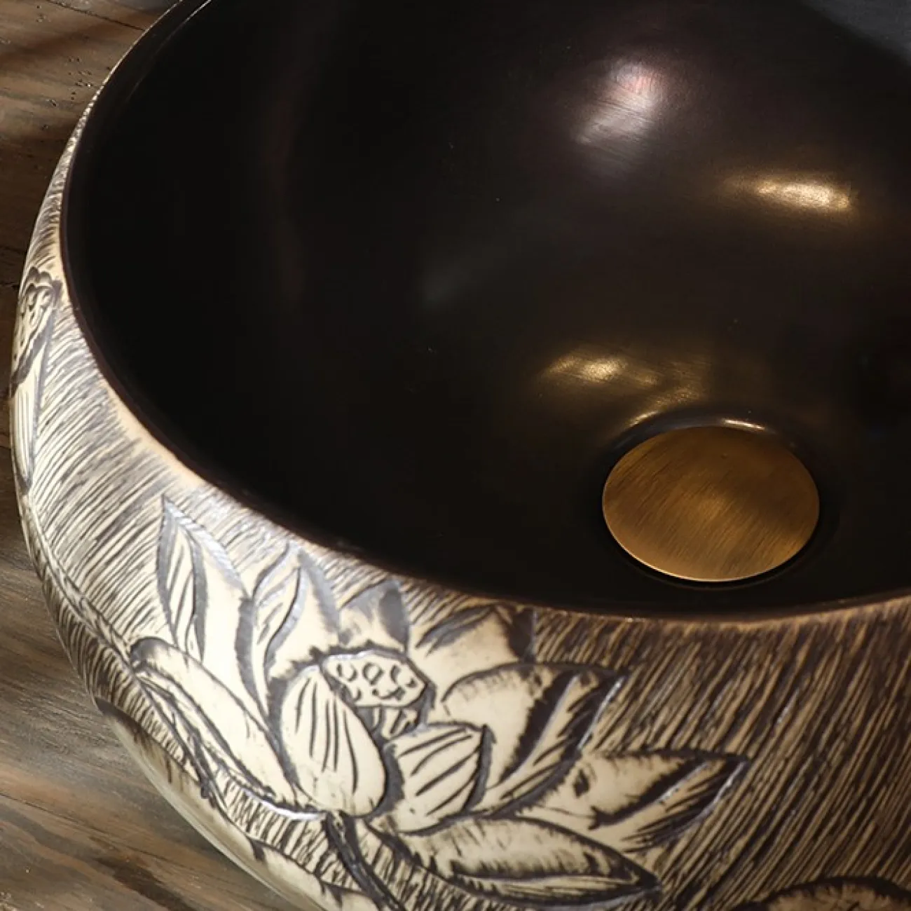 Керамический умывальник с узором для ванной комнаты LaLume MB20762-23 Керамический умывальник с узором для ванной комнаты LaLume MB20762-23