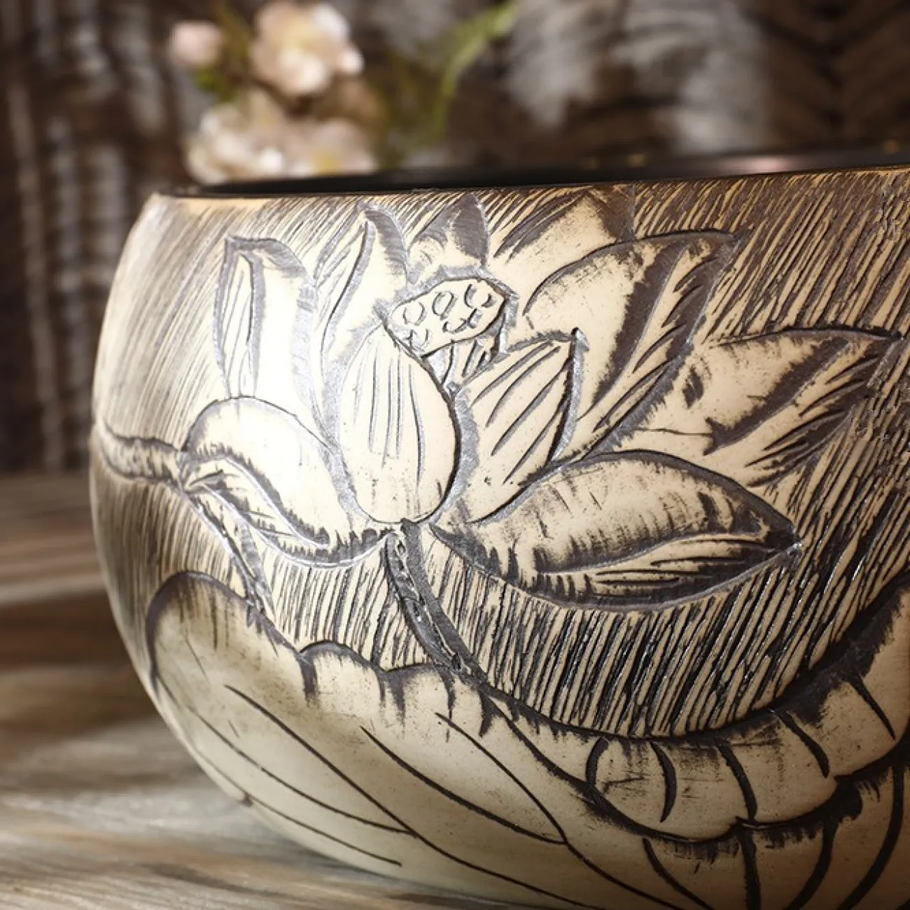 Керамический умывальник с узором для ванной комнаты LaLume MB20762-23 Керамический умывальник с узором для ванной комнаты LaLume MB20762-23