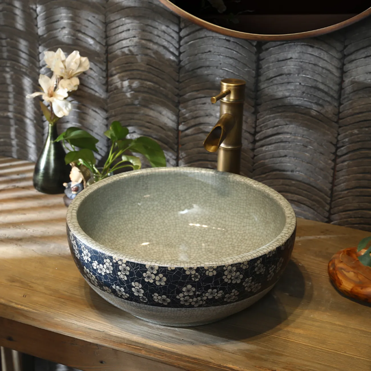 Керамический круглый умывальник для ванной комнаты LaLume MB20763-23