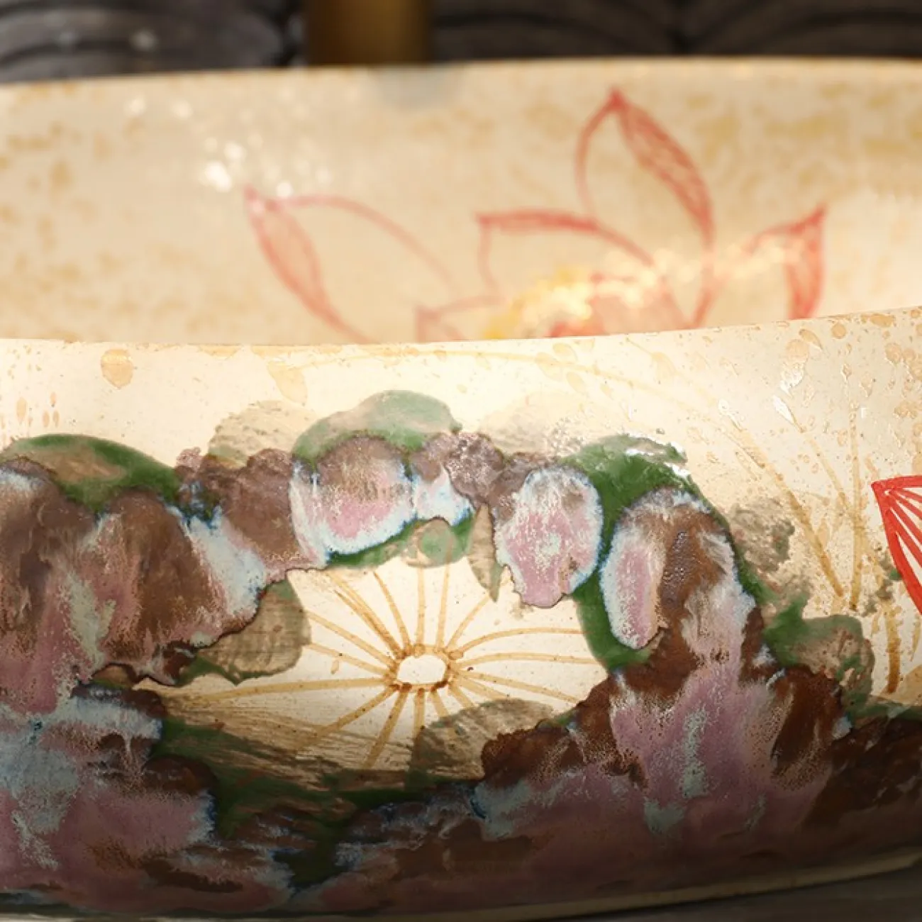 Керамический овальный умывальник для ванной комнаты LaLume MB20764-23 Керамический овальный умывальник для ванной комнаты LaLume MB20764-23