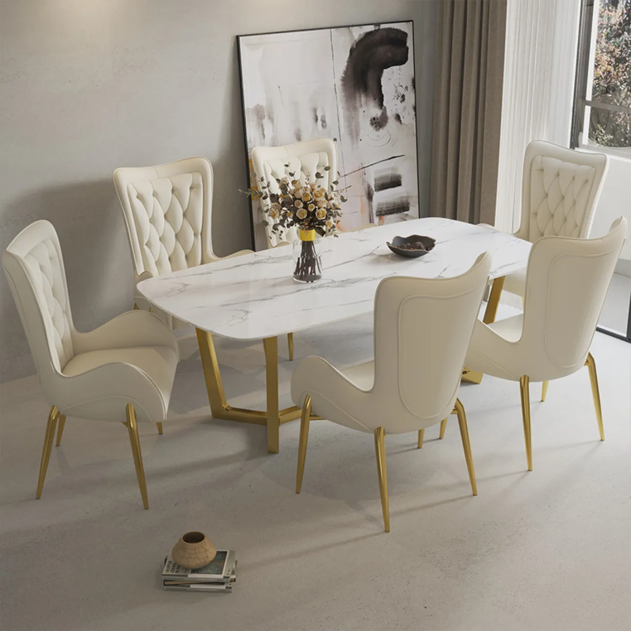 Роскошный белый кожаный стул LaLume MB20976-23