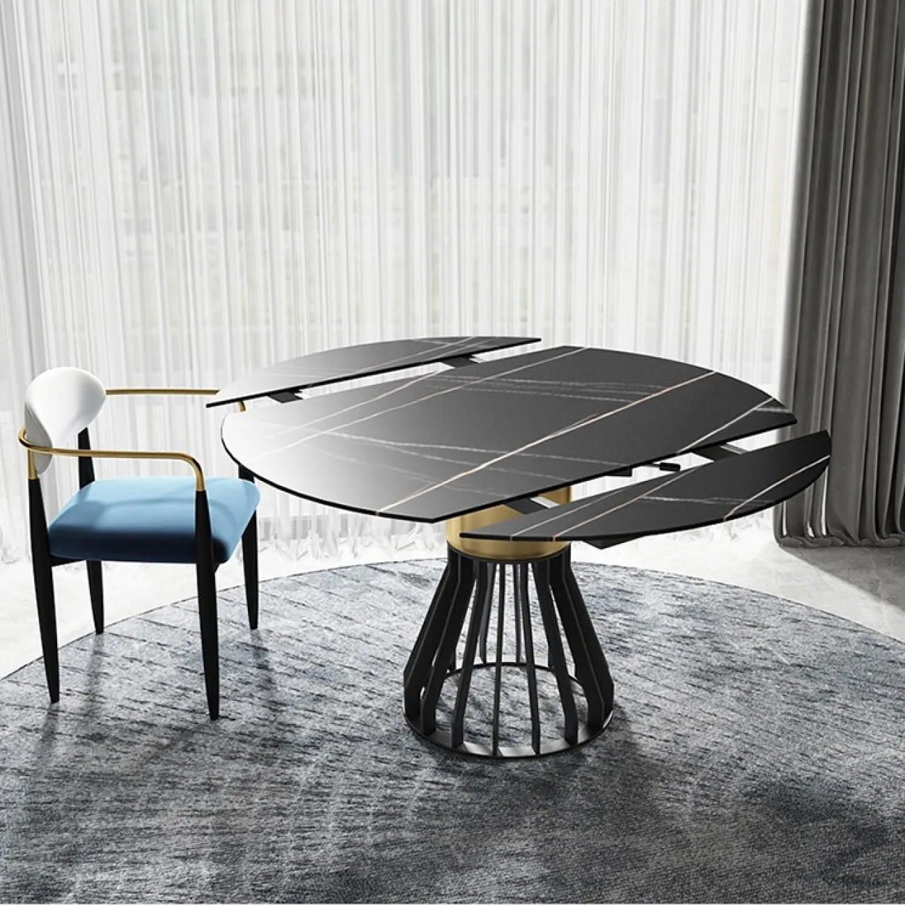 Круглый раскладной стол для гостиной LaLume MB20908-23