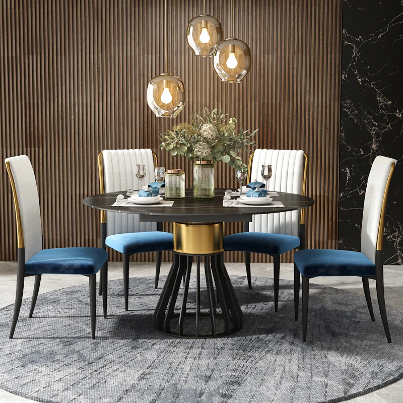 Круглый раскладной стол для гостиной LaLume MB20908-23