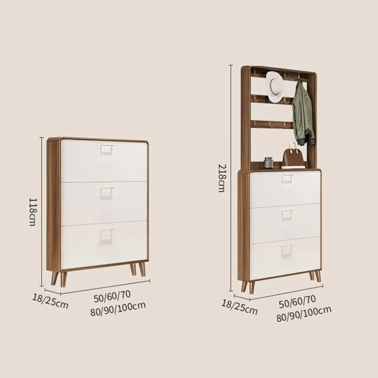 Современный ультратонкий  деревянный обувной шкаф MB20496-23