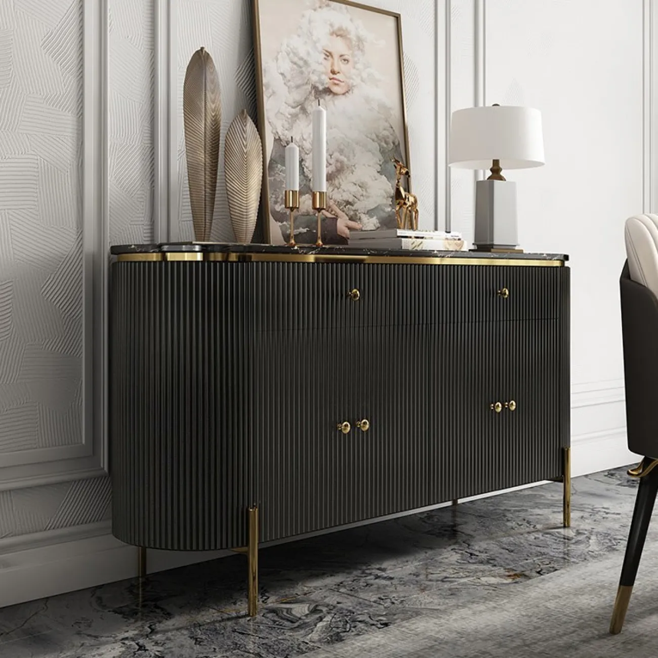 Аккуратный дизайнерский комод LaLume MB20984-23