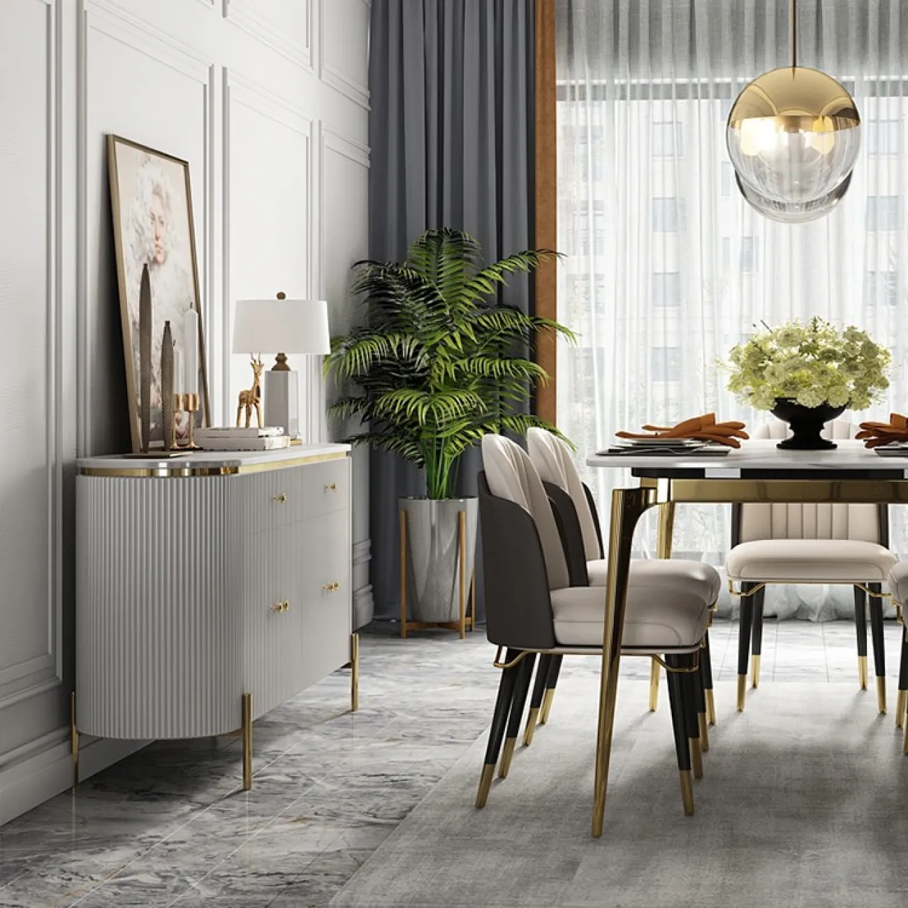 Аккуратный дизайнерский комод LaLume MB20984-23