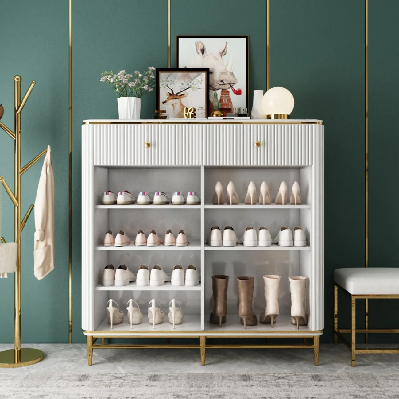 Большой вместительный шкаф для обуви LaLume MB20988-23