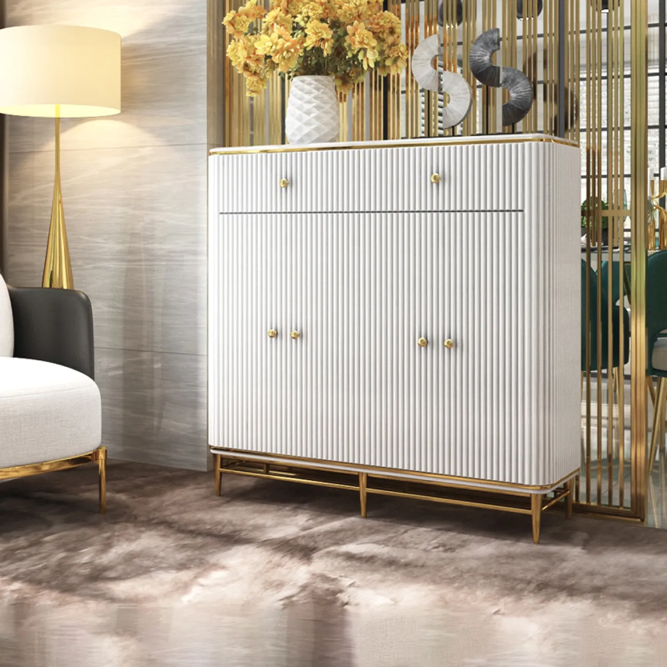 Большой вместительный шкаф для обуви LaLume MB20988-23