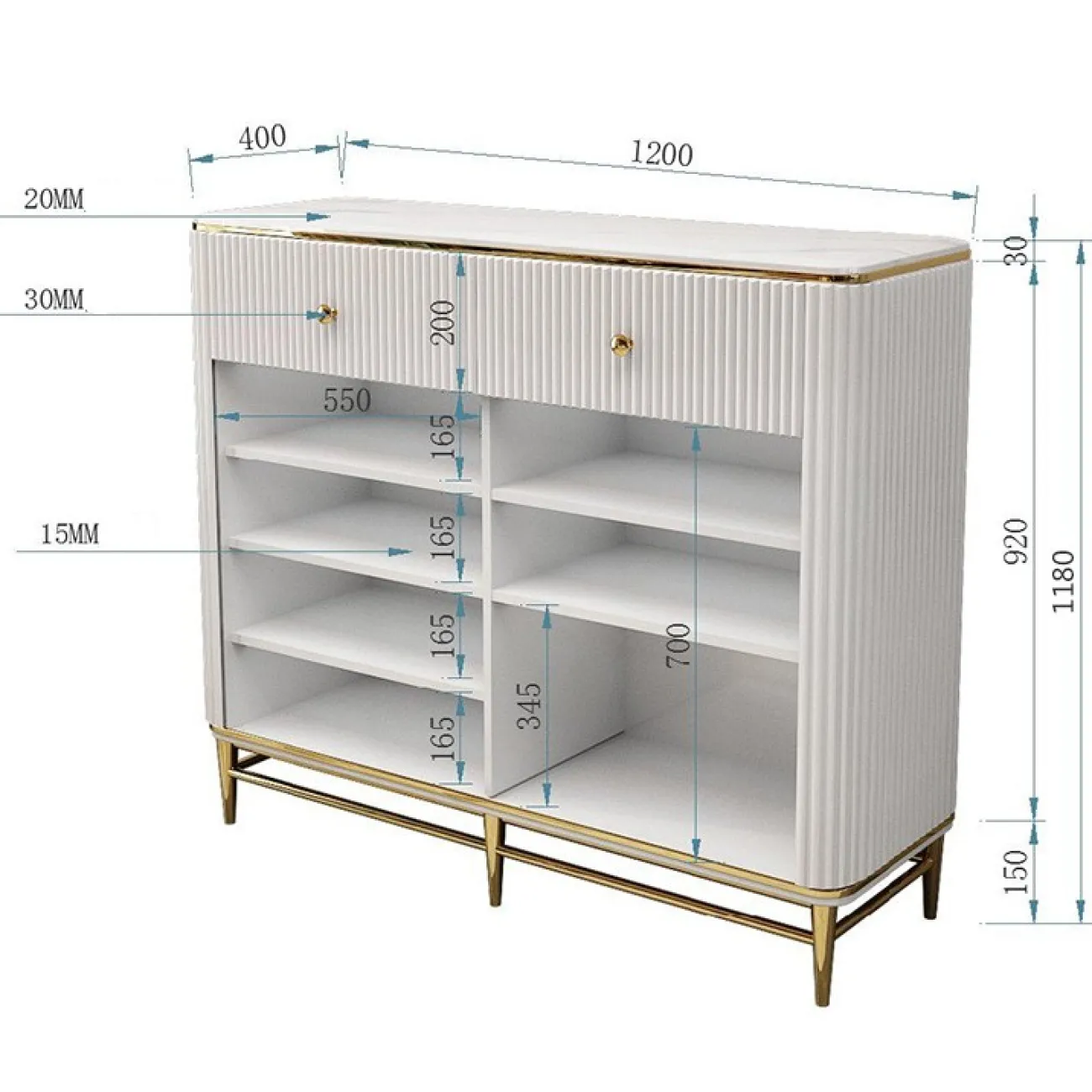 Большой вместительный шкаф для обуви LaLume MB20988-23