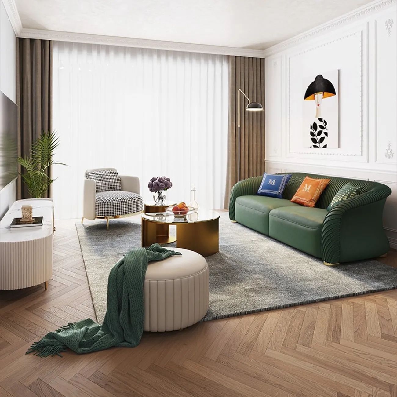 Кожаный диван в итальянском стиле LaLume MB20990-23