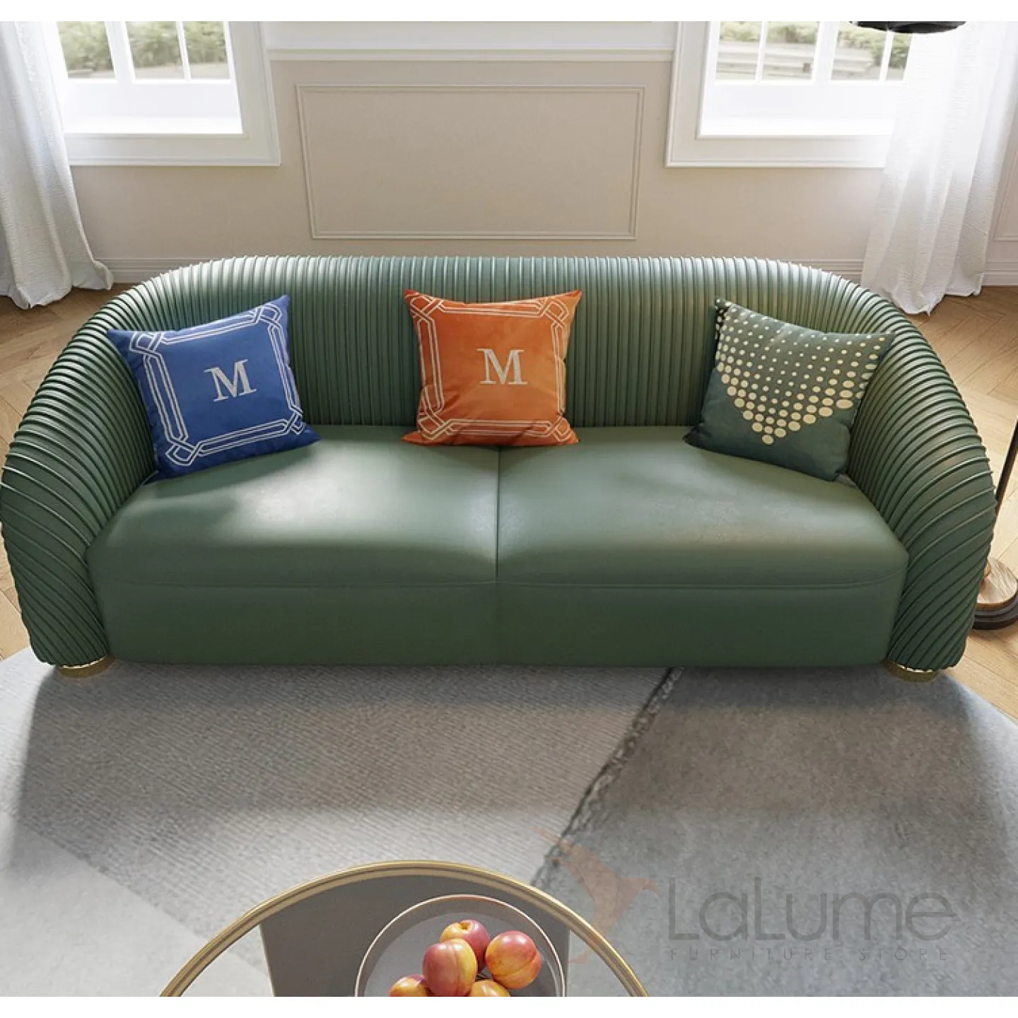 ✓ Купить кожаный диван в итальянском стиле LaLume MB20990-23 по бюджетнымценам, только в магазине LaLume