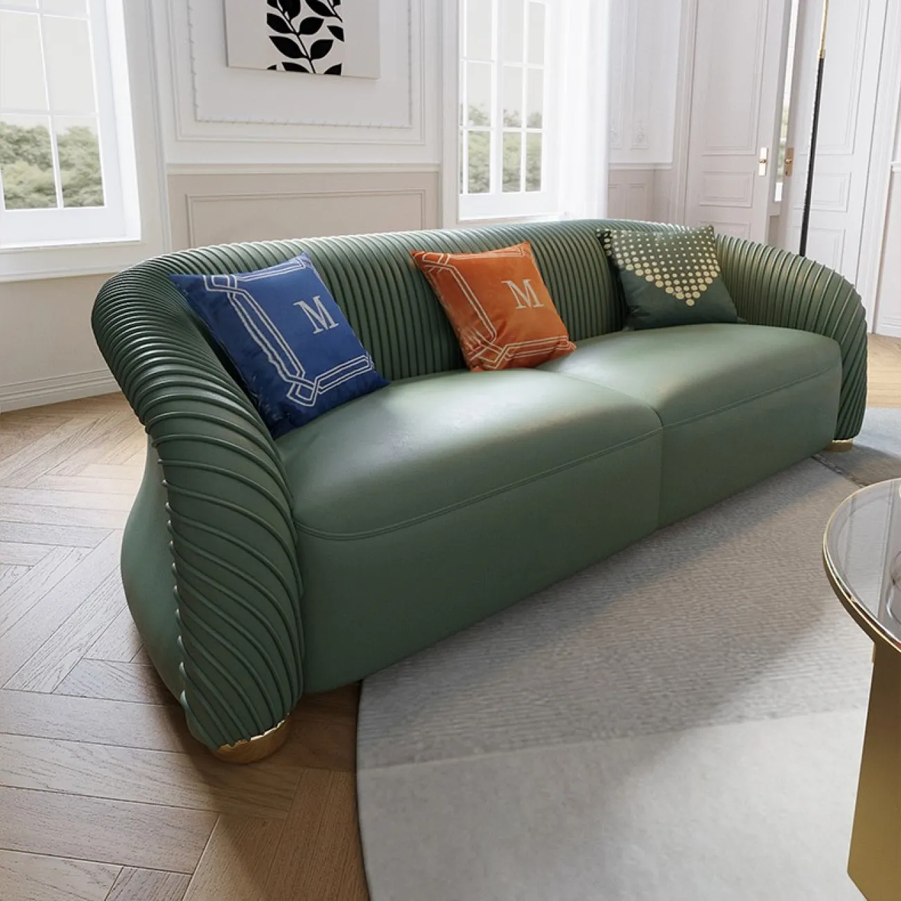 Кожаный диван в итальянском стиле LaLume MB20990-23