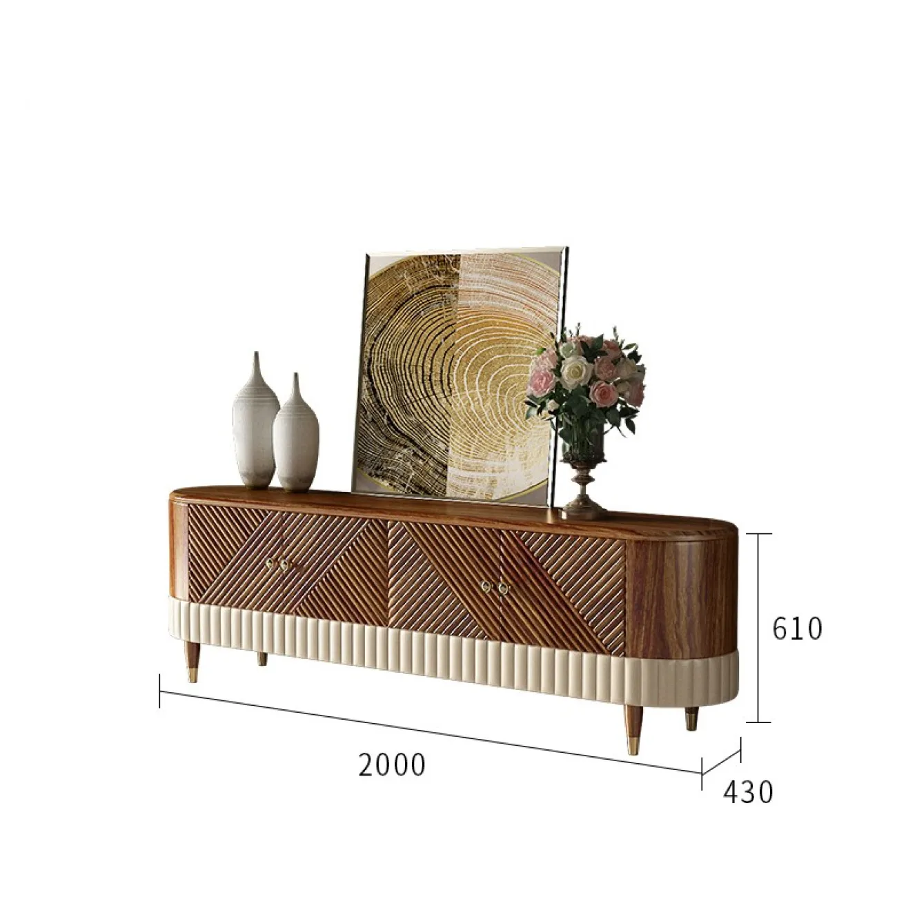 Деревянный комод под ТВ для гостиной LaLume MB20992-23