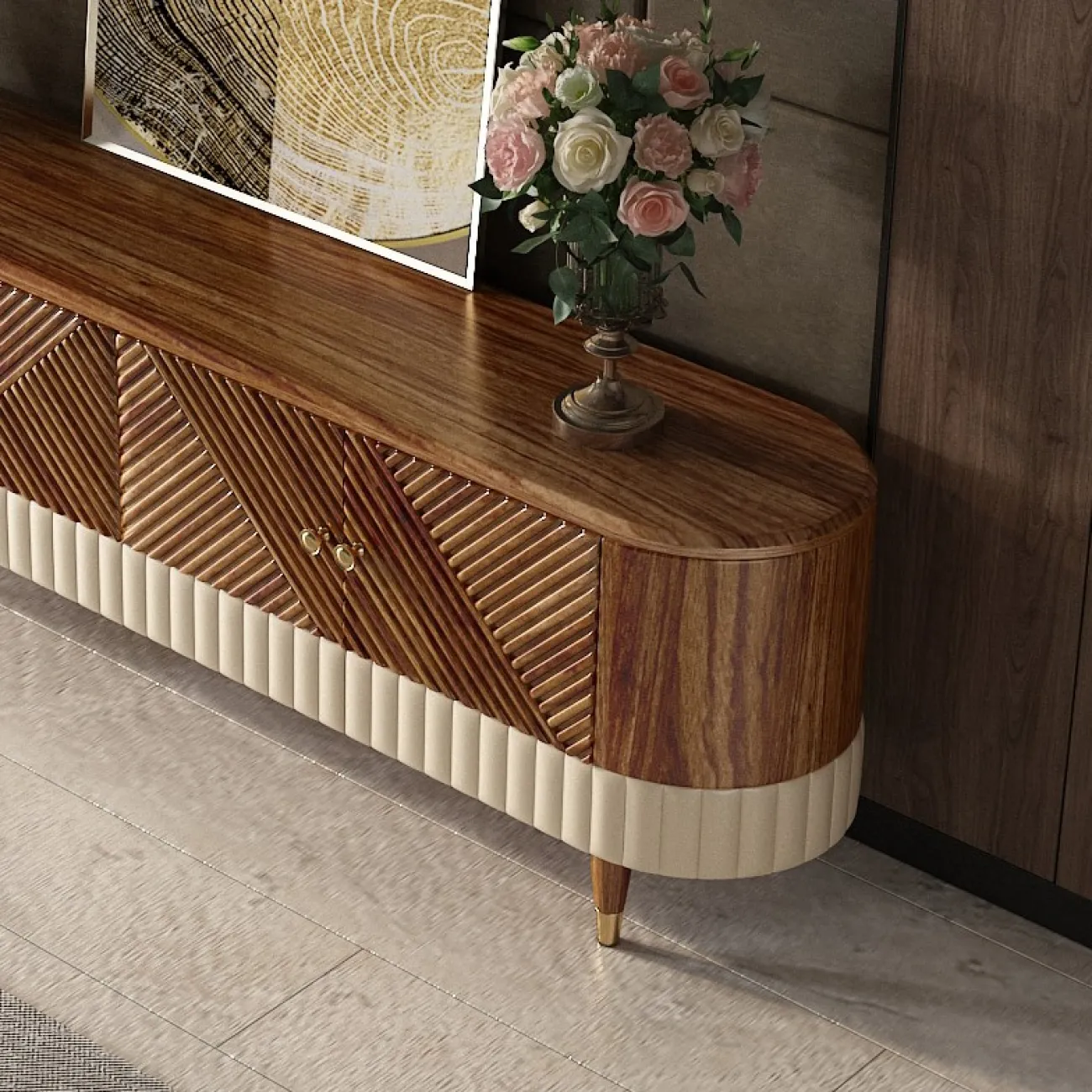 Деревянный комод под ТВ для гостиной LaLume MB20992-23