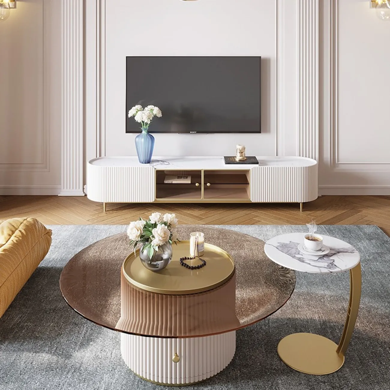 Стильный комод под ТВ LaLume MB20998-23 Стильный комод под ТВ LaLume MB20998-23