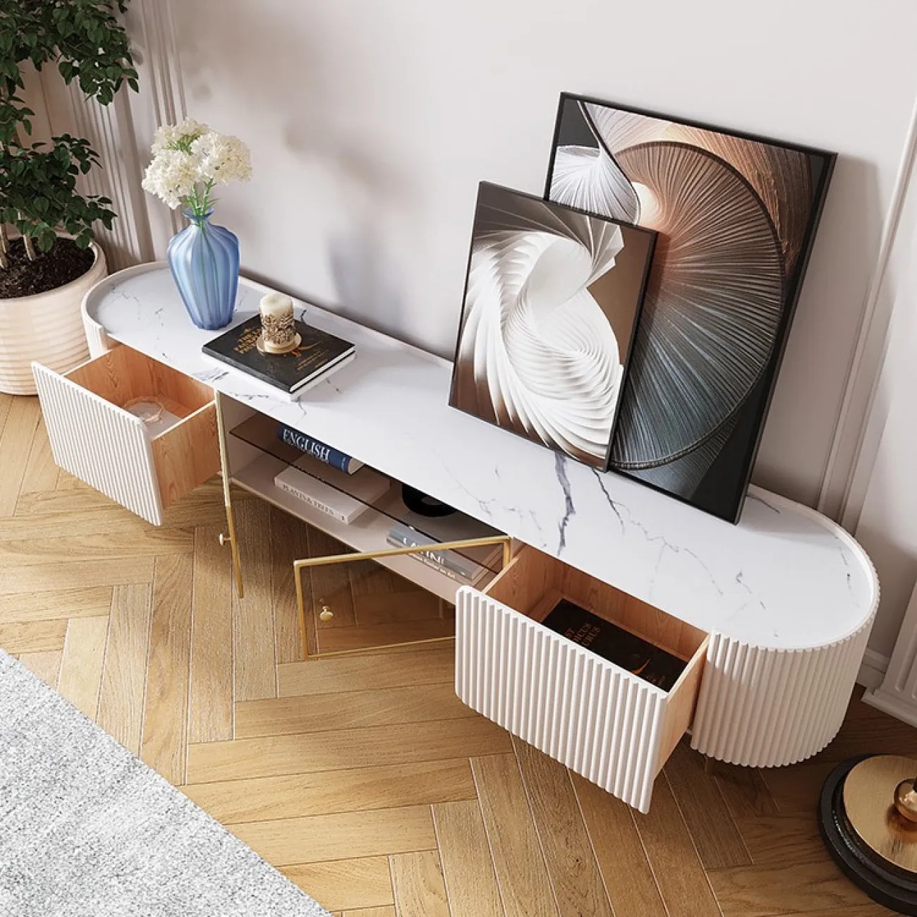 Стильный комод под ТВ LaLume MB20998-23 Стильный комод под ТВ LaLume MB20998-23