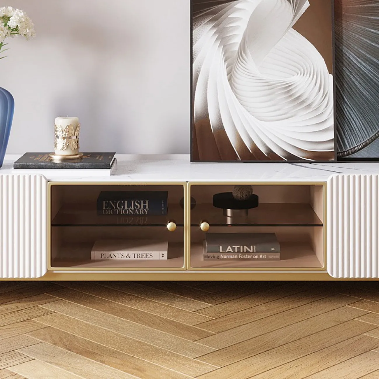 Стильный комод под ТВ LaLume MB20998-23
