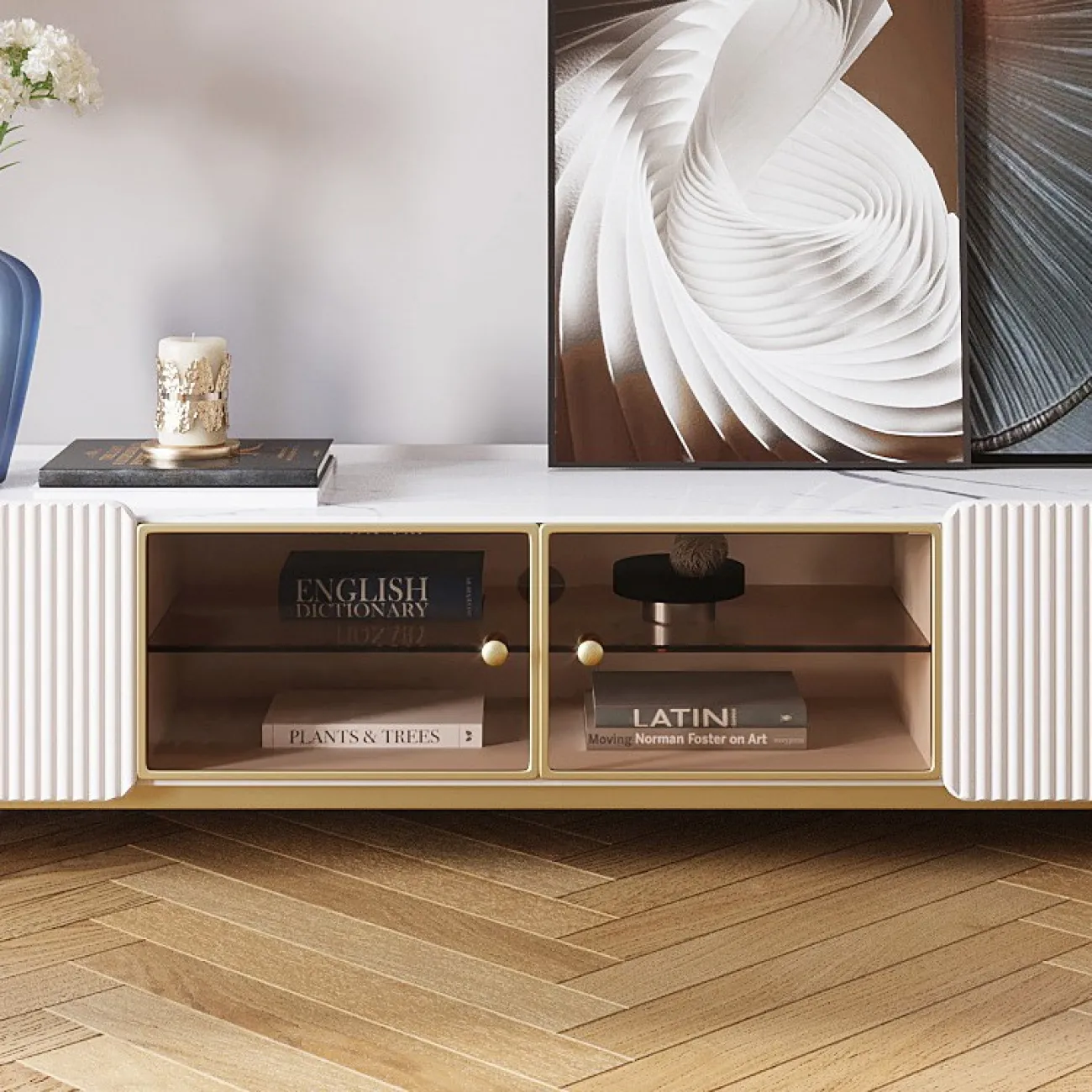 Стильный комод под ТВ LaLume MB20998-23 Стильный комод под ТВ LaLume MB20998-23