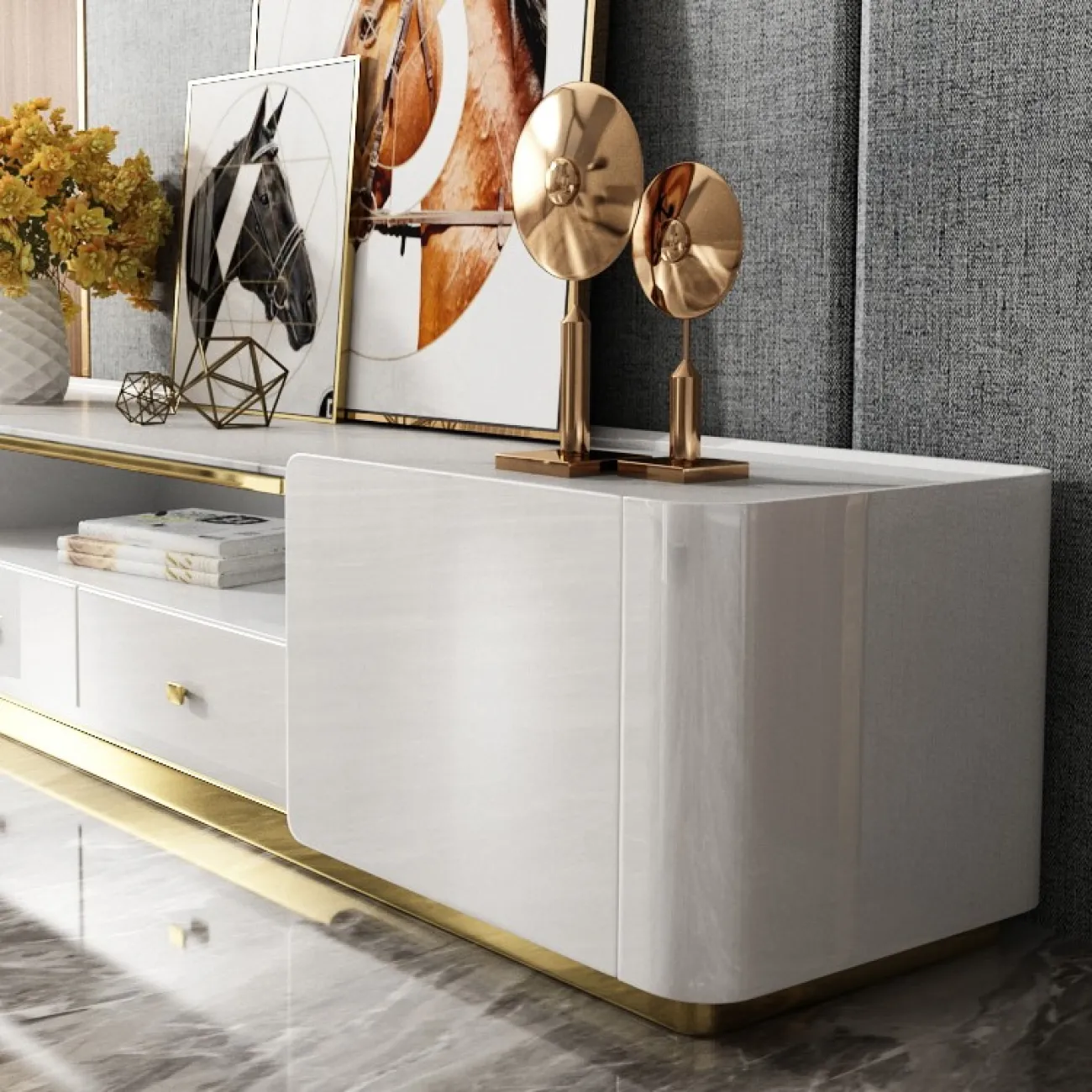 Стильная ТВ тумба для гостиной LaLume MB21007-23 Стильная ТВ тумба для гостиной LaLume MB21007-23