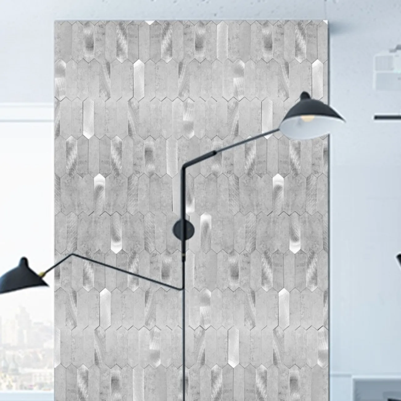 Современная металлическая 3д плитка на самоклеящаяся основе LaLume MB20800-23 Современная металлическая 3д плитка на самоклеящаяся основе LaLume MB20800-23