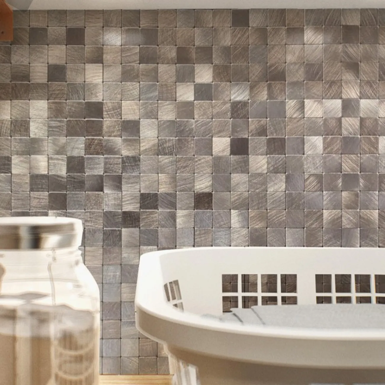 Современная металлическая 3д плитка на самоклеящаяся основе LaLume MB20801-23