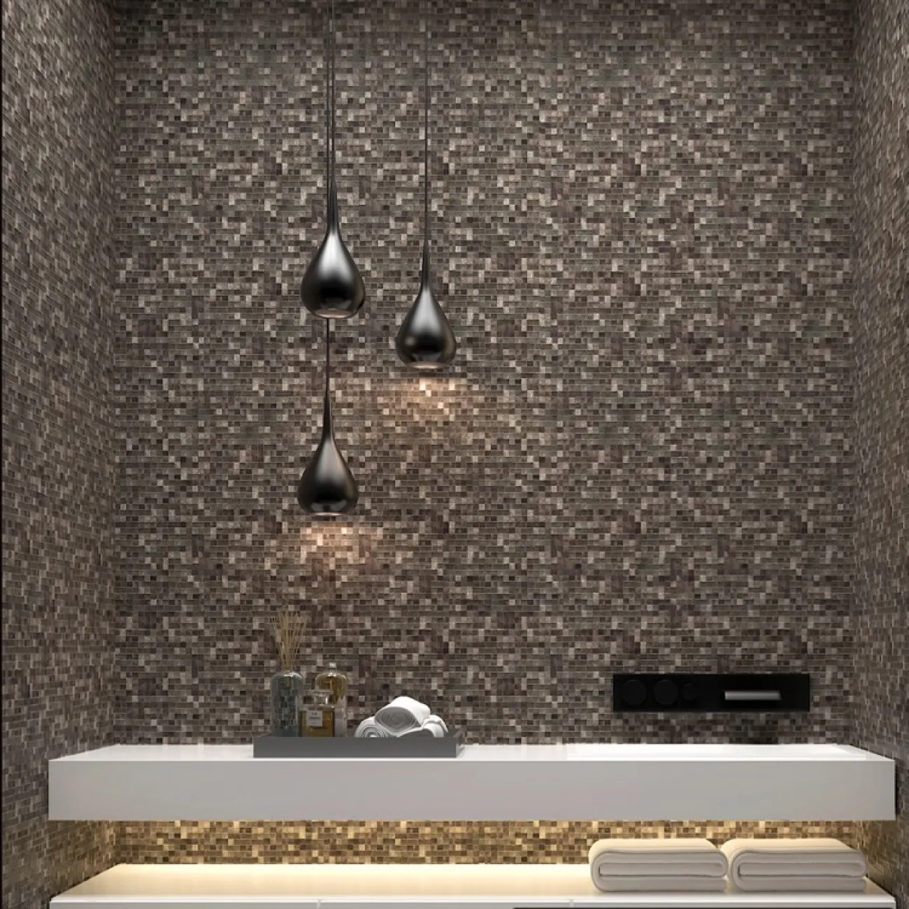 Современная металлическая 3д плитка на самоклеящаяся основе LaLume MB20801-23