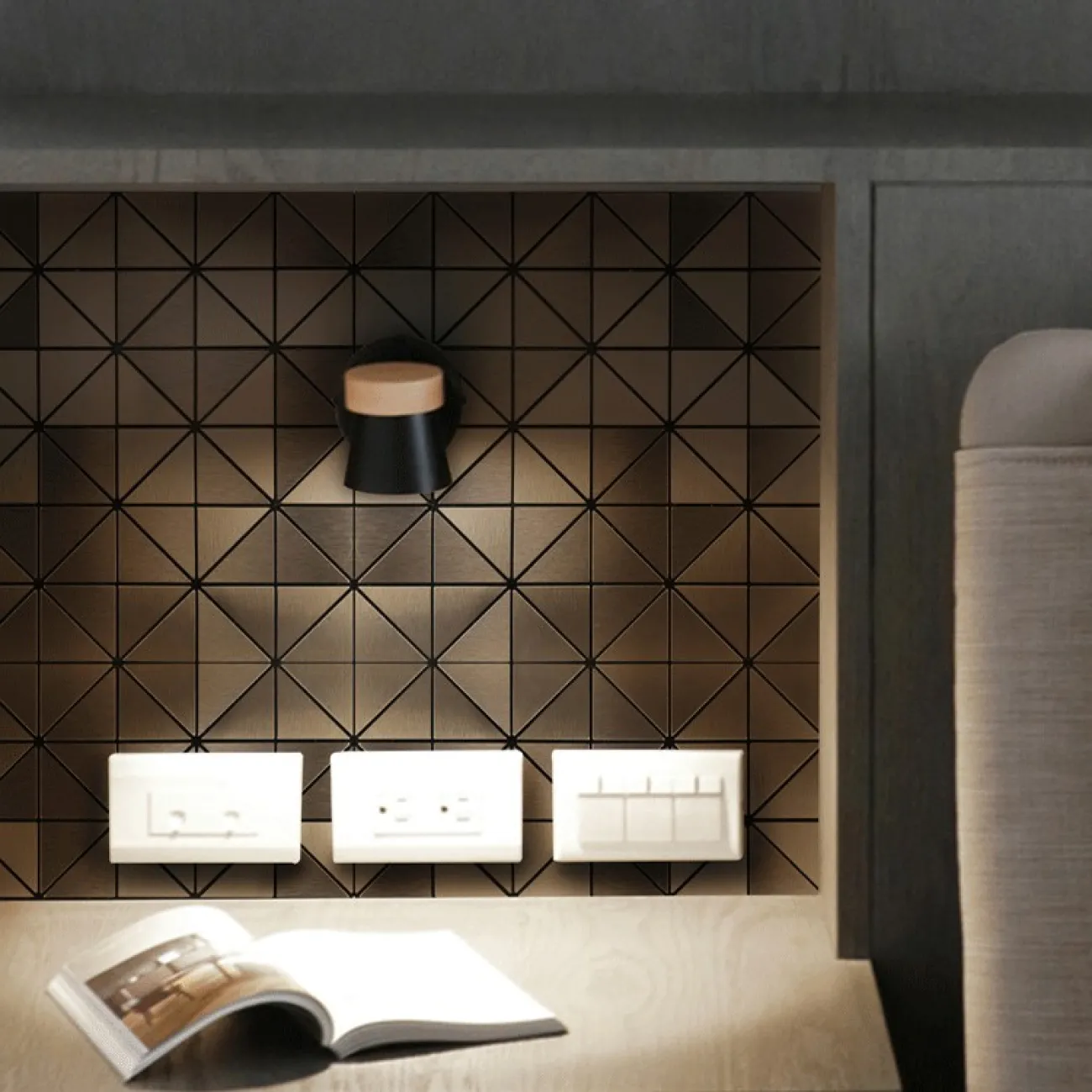 Креативная металлическая 3д плитка на самоклеящаяся основе LaLume MB20809-23