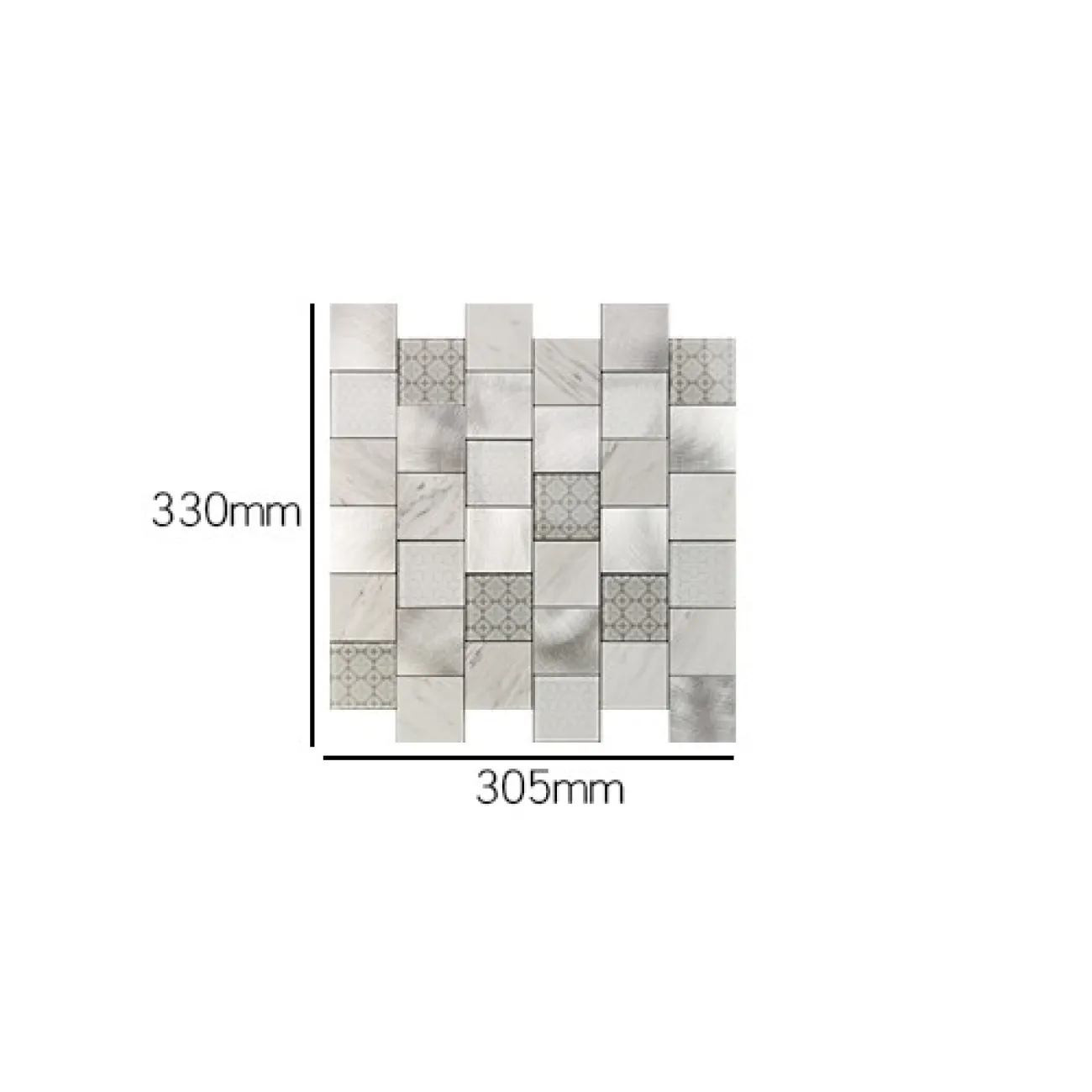 Современная металлическая 3д плитка на самоклеящаяся основе LaLume MB20810-23