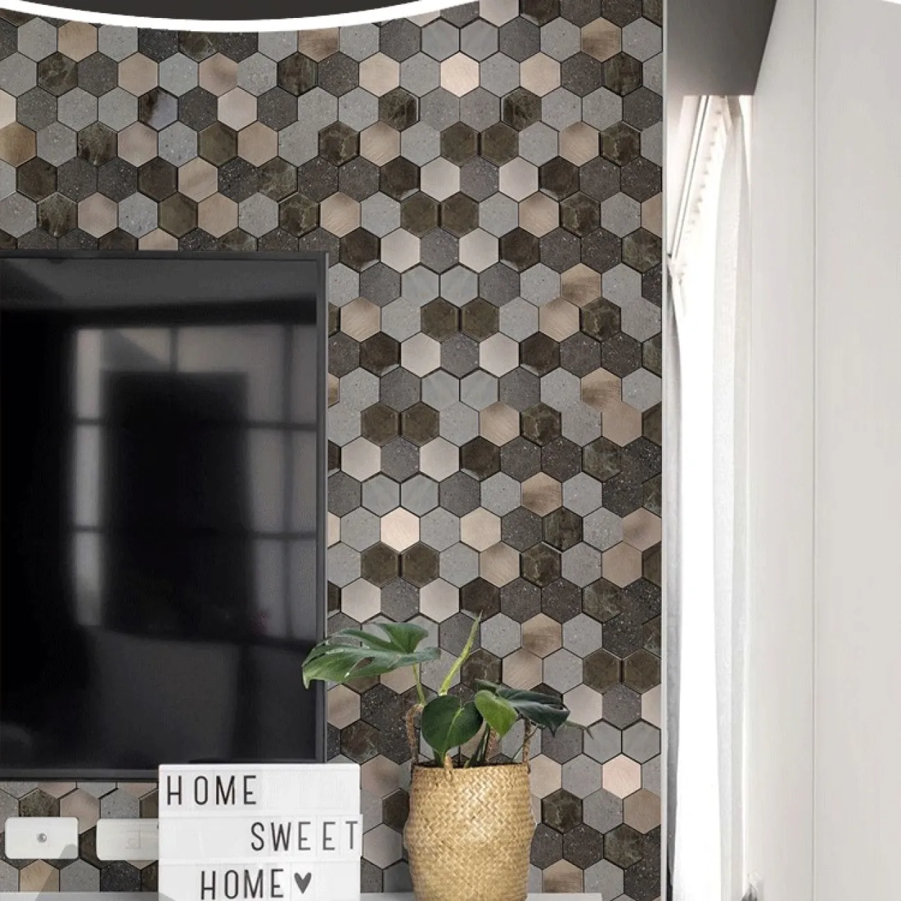 Креативная металлическая 3д плитка на самоклеящаяся основе LaLume MB20811-23 Креативная металлическая 3д плитка на самоклеящаяся основе LaLume MB20811-23