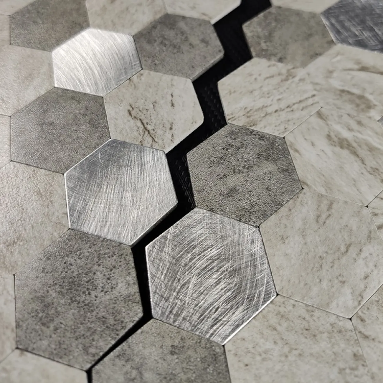 Креативная металлическая 3д плитка на самоклеящаяся основе LaLume MB20812-23 Креативная металлическая 3д плитка на самоклеящаяся основе LaLume MB20812-23