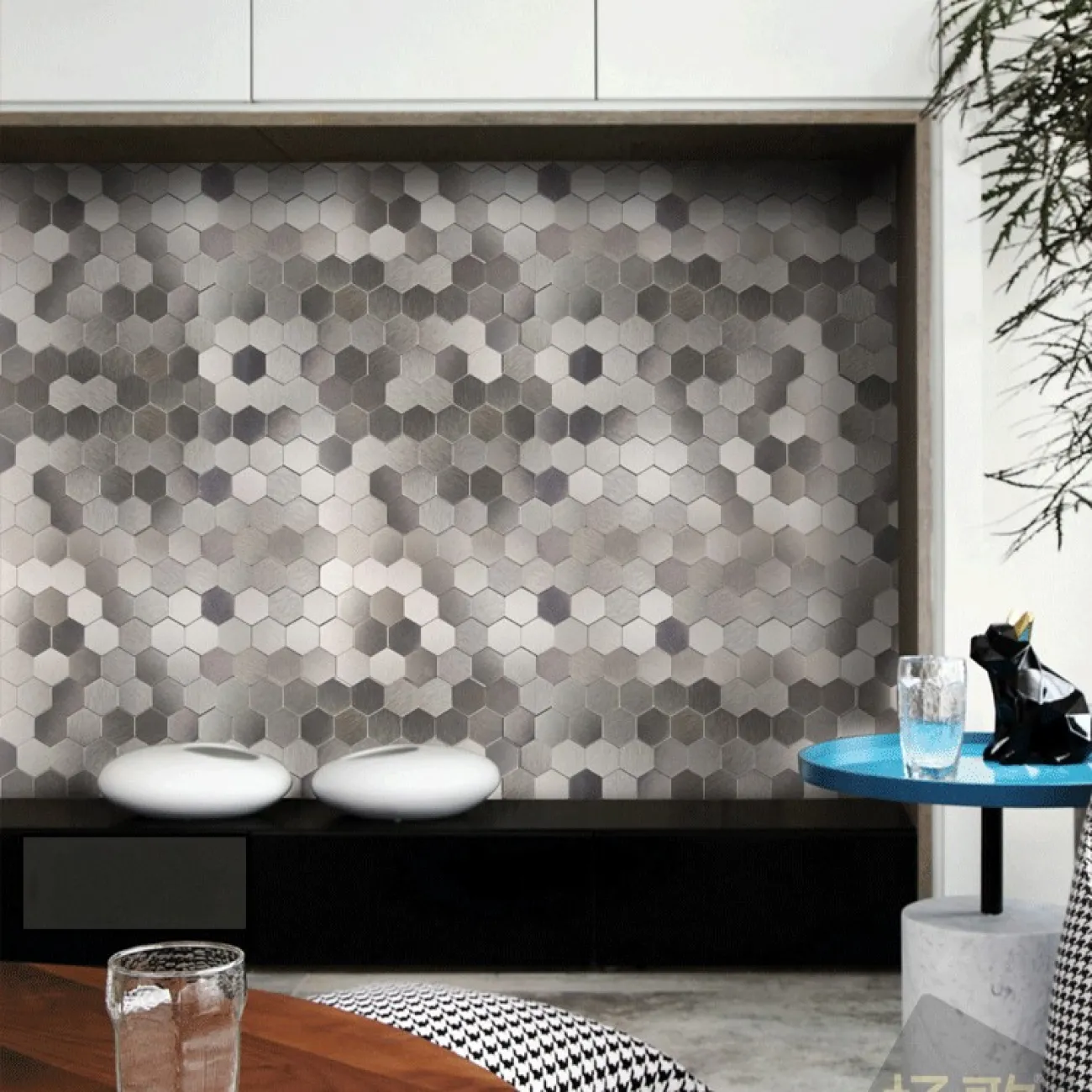 Креативная металлическая 3д плитка на самоклеящаяся основе LaLume MB20813-23