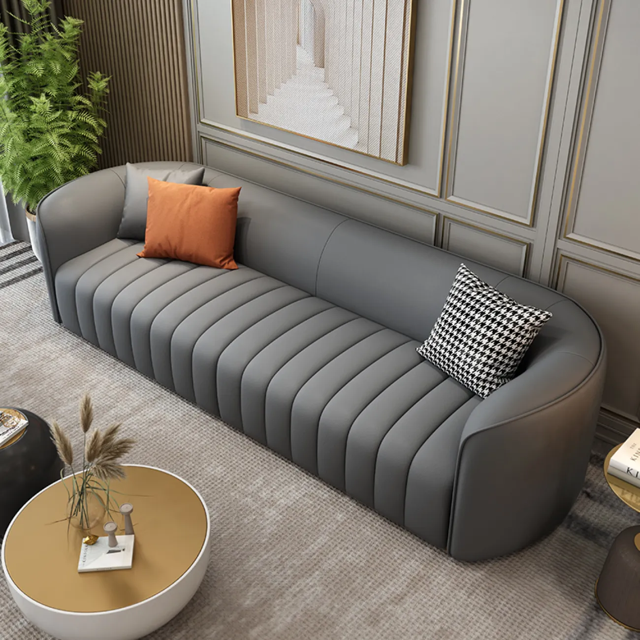 Роскошный кожаный диван для гостиной LaLume MB20816-23