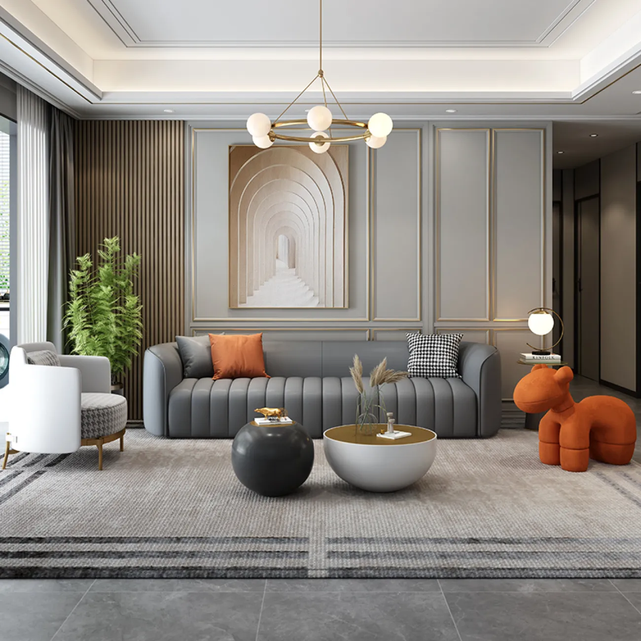 Роскошный кожаный диван для гостиной LaLume MB20816-23