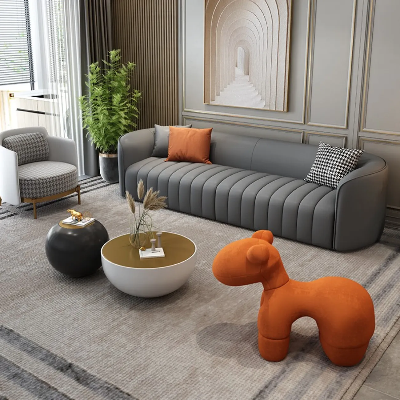 Роскошный кожаный диван для гостиной LaLume MB20816-23